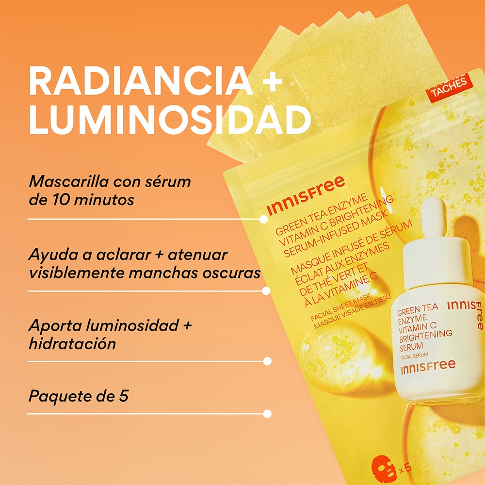 VITAMIN C BRIGHTENING SERUM-INFUSED MASK FOR DARK SPOTS (MASCARILLA CON S&Eacute;RUM RADIANTE DE VITAMINA C)